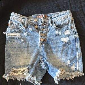 Judy Blue Distressed rigid front  Denim Shorts